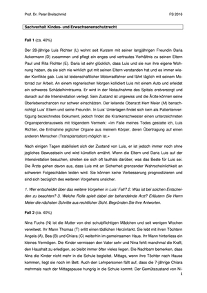 Kindes-/Erwachsenenschutz Prüfung 2016 + Lösung