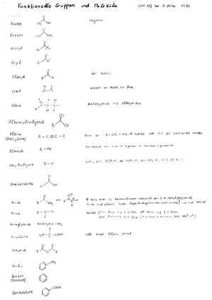 Sammlung von wichtigen funktionellen Gruppen und Molekülen