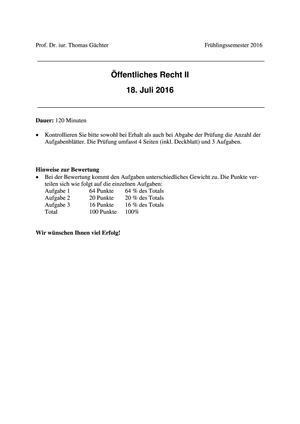 Öff. Recht II Ersatzprüfung FS16 + MuLö