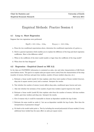 Empirical Methods HS11 Übung 4