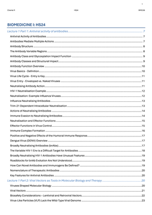 Biomedicine I Summary