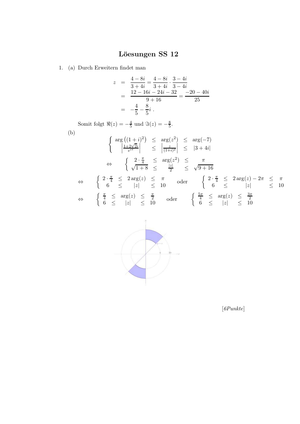 Analysis I+II Prüfung 2012 Lösung (BAUG)