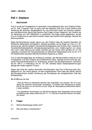 Verwaltungsrecht: AT1 Beispiel Chefarzt + Lösung
