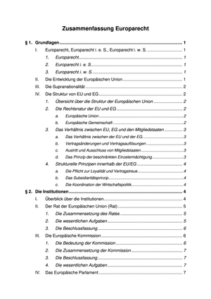 Zusammenfassung Europarecht