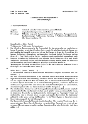 Rechtsgeschichte Prüfung 2007 Musterlösung