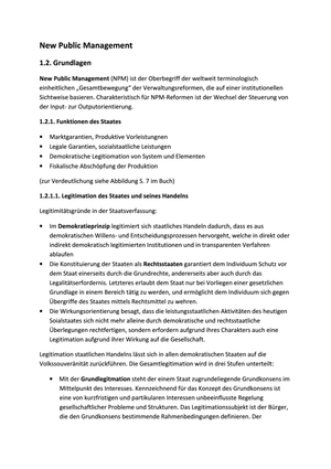 Zusammenfassung New Public Management