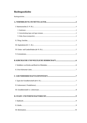 Rechtsgeschichte (Blaw), Zsmf. anhand der Musterlösungen