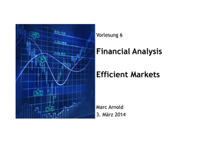 Financial Analysis Vorlesungsnotizen Vorlesung 5