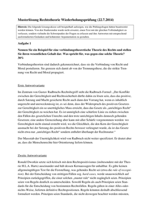 Rechtstheorie Prüfung 2014 Musterlösung