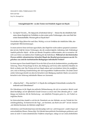 Recht & Staat - Lösungsbeispiel Frage 6 FS15