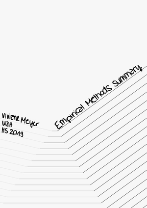 Summary Empirical Methods PART 1