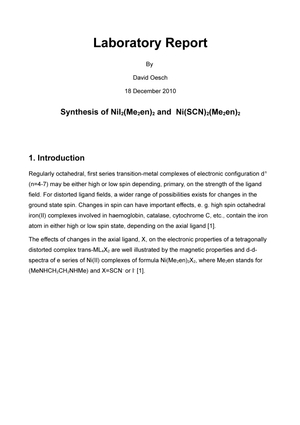 report of Ni(SCN)2(Me2en)2 and NiI2(Me2en)2